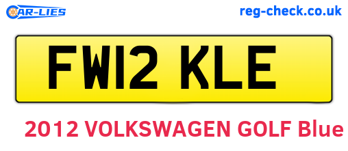 FW12KLE are the vehicle registration plates.