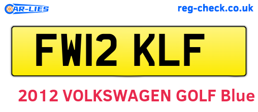 FW12KLF are the vehicle registration plates.
