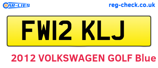 FW12KLJ are the vehicle registration plates.