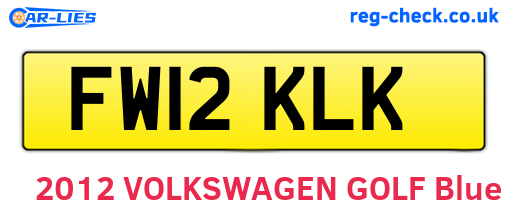 FW12KLK are the vehicle registration plates.