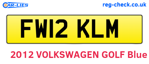 FW12KLM are the vehicle registration plates.