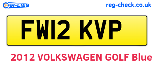 FW12KVP are the vehicle registration plates.