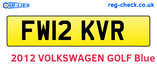 FW12KVR are the vehicle registration plates.