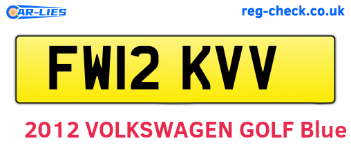 FW12KVV are the vehicle registration plates.