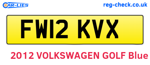 FW12KVX are the vehicle registration plates.