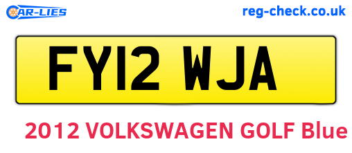 FY12WJA are the vehicle registration plates.