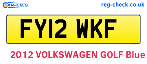 FY12WKF are the vehicle registration plates.
