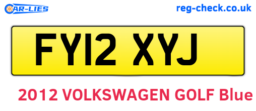 FY12XYJ are the vehicle registration plates.
