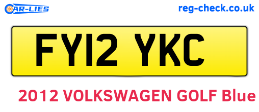 FY12YKC are the vehicle registration plates.