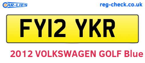 FY12YKR are the vehicle registration plates.