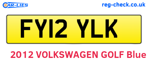 FY12YLK are the vehicle registration plates.