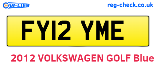 FY12YME are the vehicle registration plates.