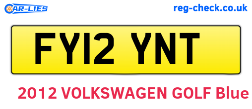 FY12YNT are the vehicle registration plates.