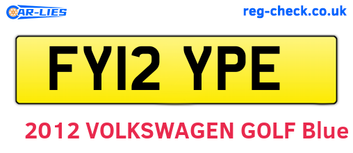 FY12YPE are the vehicle registration plates.