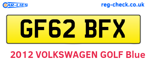 GF62BFX are the vehicle registration plates.
