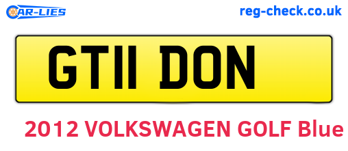 GT11DON are the vehicle registration plates.