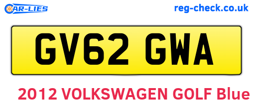 GV62GWA are the vehicle registration plates.