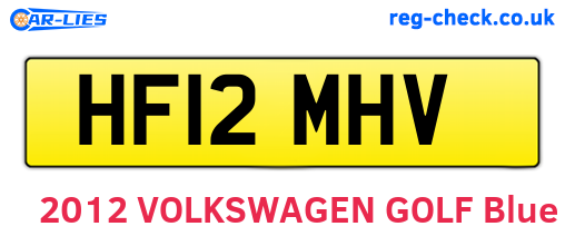HF12MHV are the vehicle registration plates.