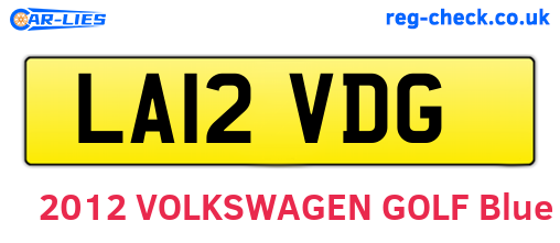 LA12VDG are the vehicle registration plates.