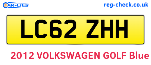 LC62ZHH are the vehicle registration plates.