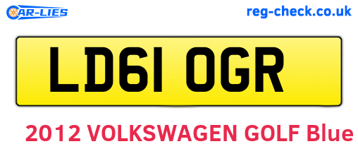 LD61OGR are the vehicle registration plates.