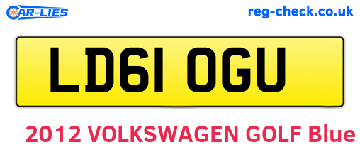 LD61OGU are the vehicle registration plates.