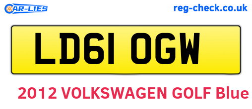 LD61OGW are the vehicle registration plates.