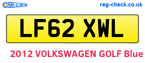 LF62XWL are the vehicle registration plates.
