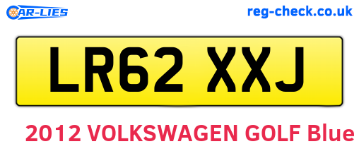 LR62XXJ are the vehicle registration plates.