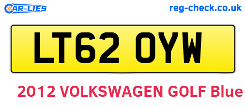 LT62OYW are the vehicle registration plates.