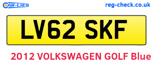 LV62SKF are the vehicle registration plates.