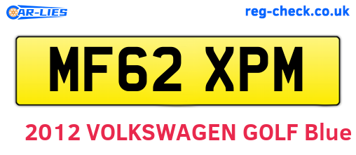 MF62XPM are the vehicle registration plates.