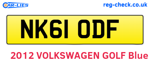 NK61ODF are the vehicle registration plates.