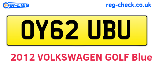 OY62UBU are the vehicle registration plates.