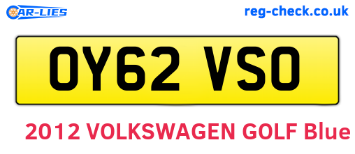 OY62VSO are the vehicle registration plates.