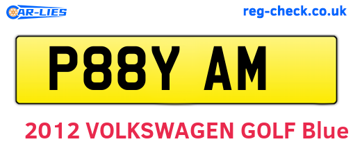 P88YAM are the vehicle registration plates.