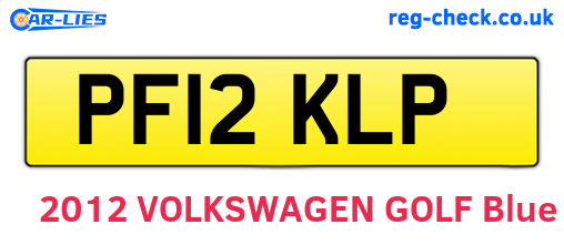 PF12KLP are the vehicle registration plates.