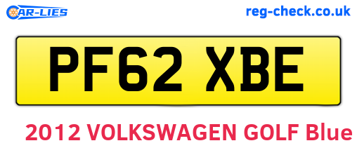 PF62XBE are the vehicle registration plates.