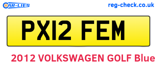 PX12FEM are the vehicle registration plates.
