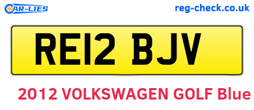 RE12BJV are the vehicle registration plates.