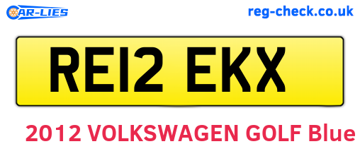 RE12EKX are the vehicle registration plates.