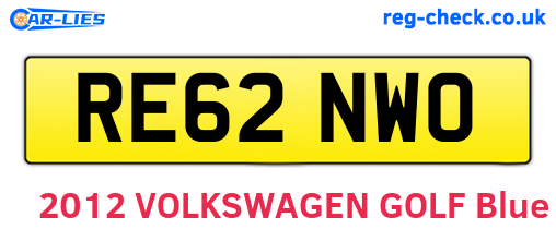 RE62NWO are the vehicle registration plates.