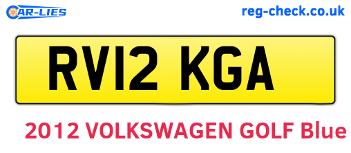 RV12KGA are the vehicle registration plates.