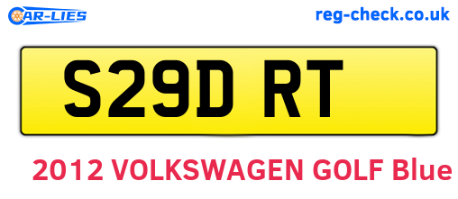 S29DRT are the vehicle registration plates.