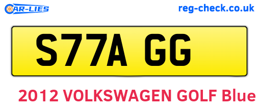 S77AGG are the vehicle registration plates.