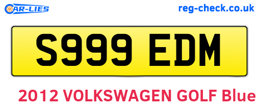 S999EDM are the vehicle registration plates.