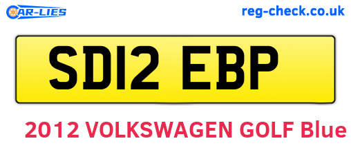 SD12EBP are the vehicle registration plates.