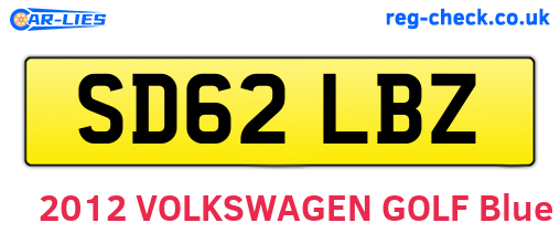 SD62LBZ are the vehicle registration plates.