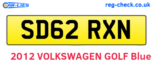 SD62RXN are the vehicle registration plates.