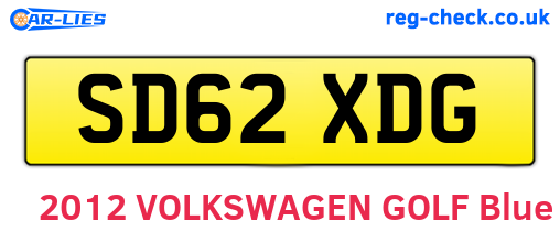 SD62XDG are the vehicle registration plates.